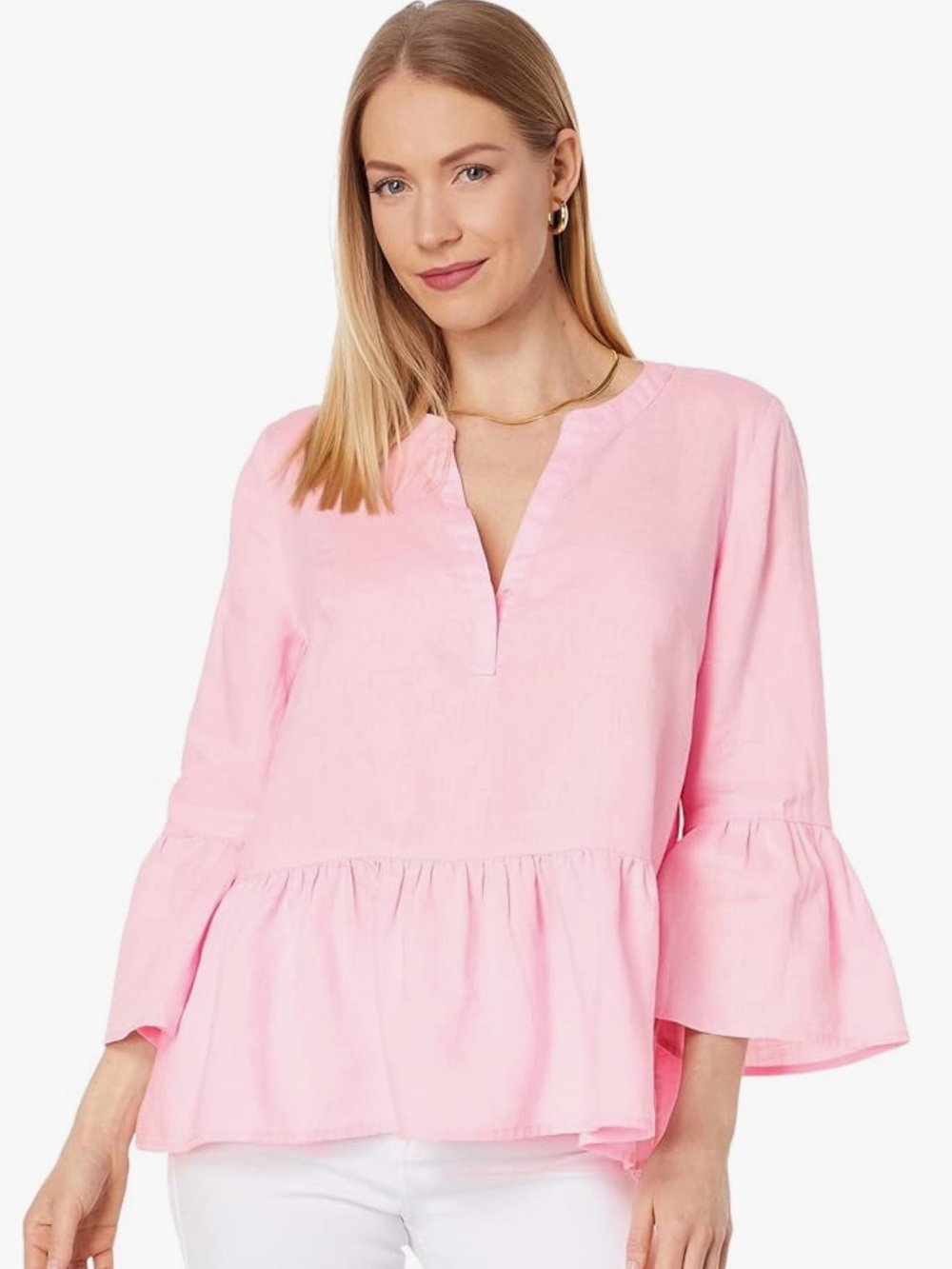 Lilly Pulitzer Light Pink Peplum Tunic Top